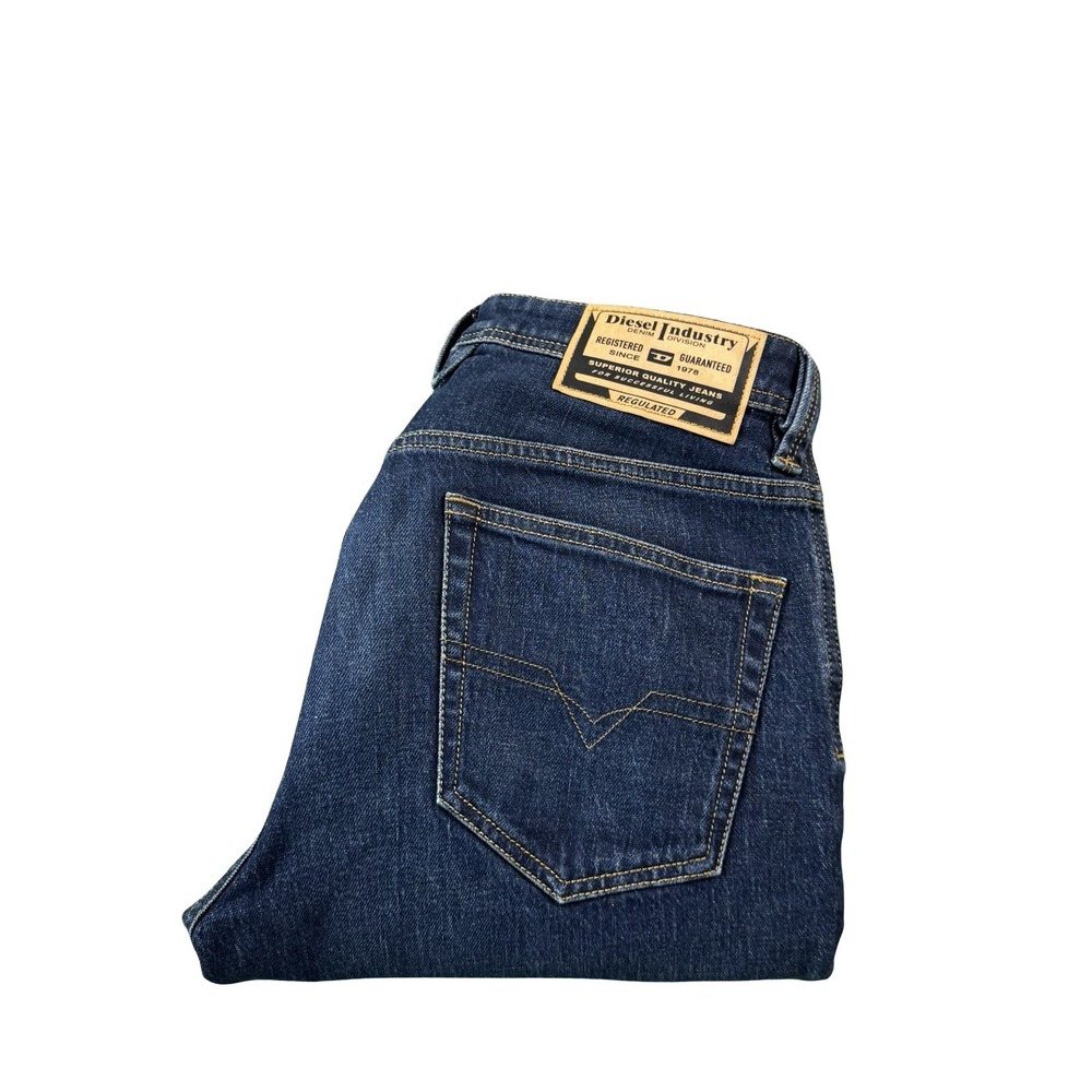 Diesel Larkee-X Blue Current Cotton Blend Mens Straight Fit Jeans Size 28x30